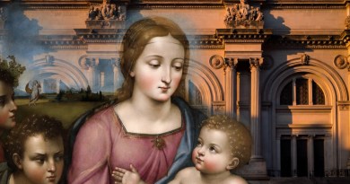 Cover image for Raphael: Sublime Poetry exhibition at The Metropolitan Museum of Art, featuring detail of The Alba Madonna and the Met Fifth Avenue facade at golden hour, on view through June 28, 2026