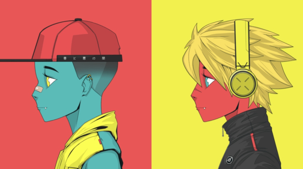 Stylized anime character portrait typical of Zenkai NFTs showing bold colors and accessories.