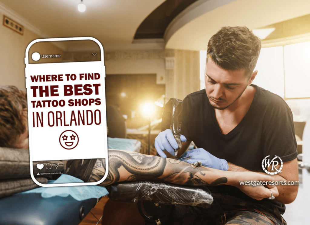 Professional tattoo studio interior at The Vintage Tattoo Shoppe, Orlando FL, showing clean workspace setup.