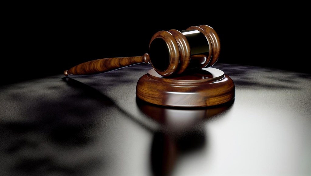 Polished wooden auction gavel resting on its sound block against a dark background, symbolizing competitive art sales.

