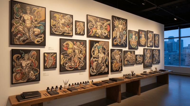 Landscape gallery of tattoo artists studio paintings and drawings
