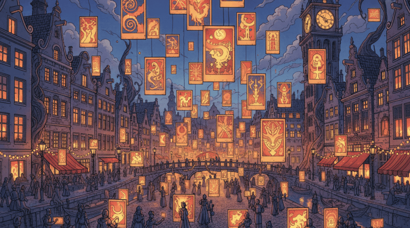 Fantasy citywide photography festival night scene
