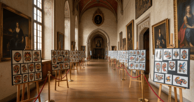 Castle gallery displaying tattoo artists fine art works