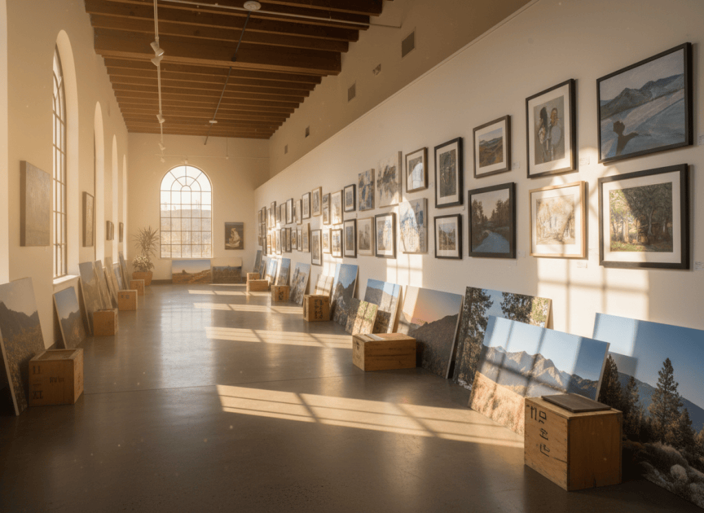 Nonprofit foundation gallery with regional artworks
