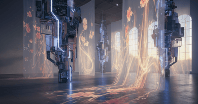 Digital museum gallery with poetic light projections